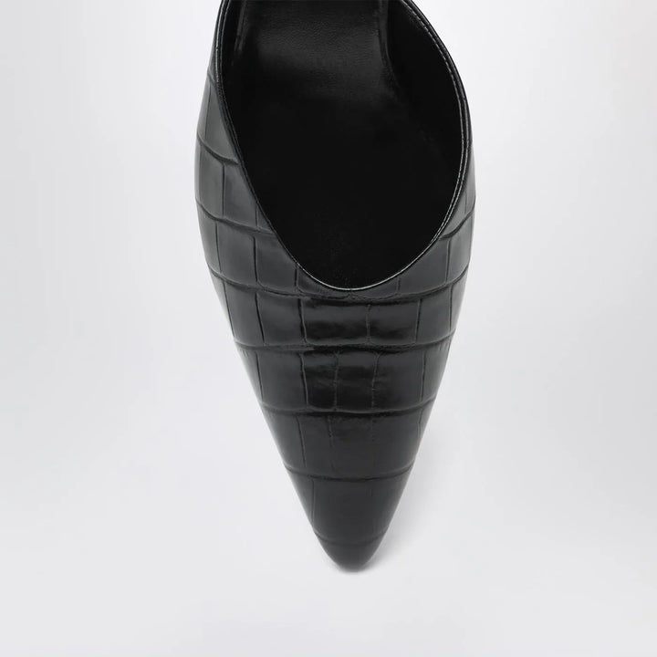 Le Monde Béryl - Black Victoria décolleté with crocodile print Brand Apparel &amp; Accessories