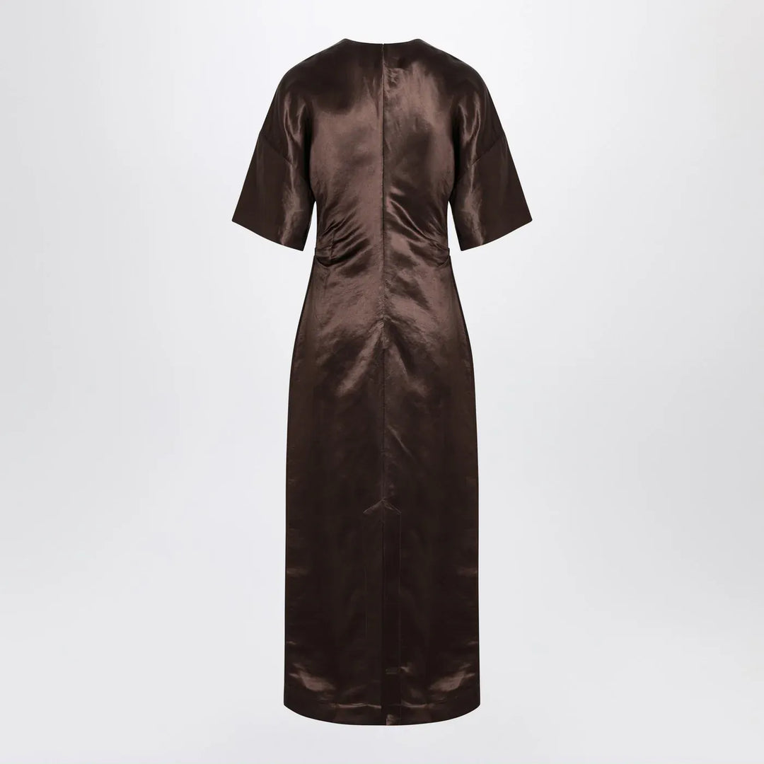LouLou De Saison - Long brown dress in linen and silk Brand Apparel &amp; Accessories