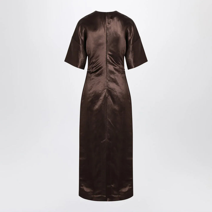 LouLou De Saison - Long brown dress in linen and silk Brand Apparel &amp; Accessories