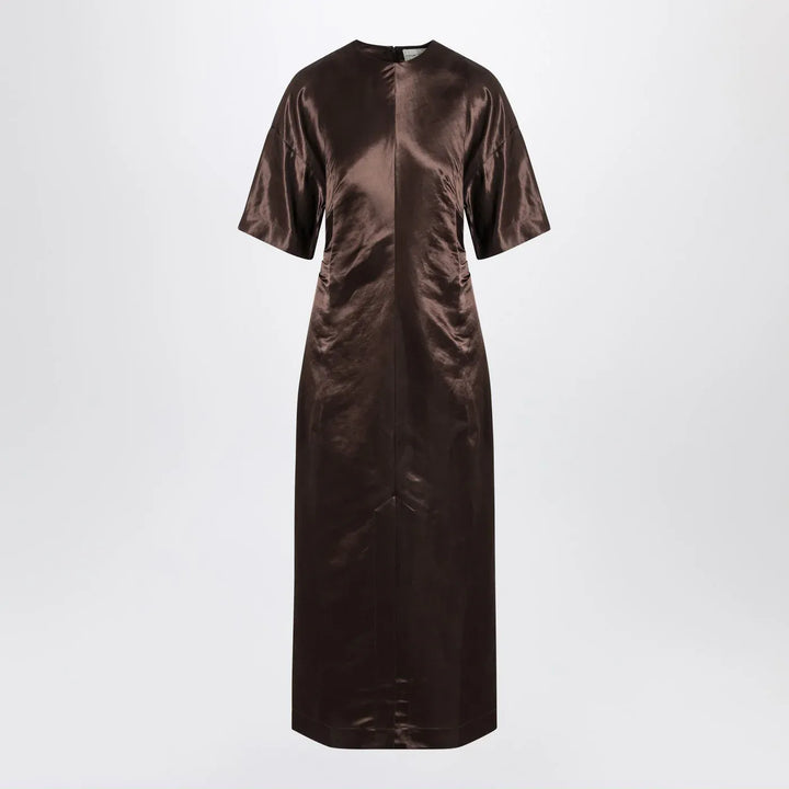 LouLou De Saison - Long brown dress in linen and silk Brand Apparel &amp; Accessories S