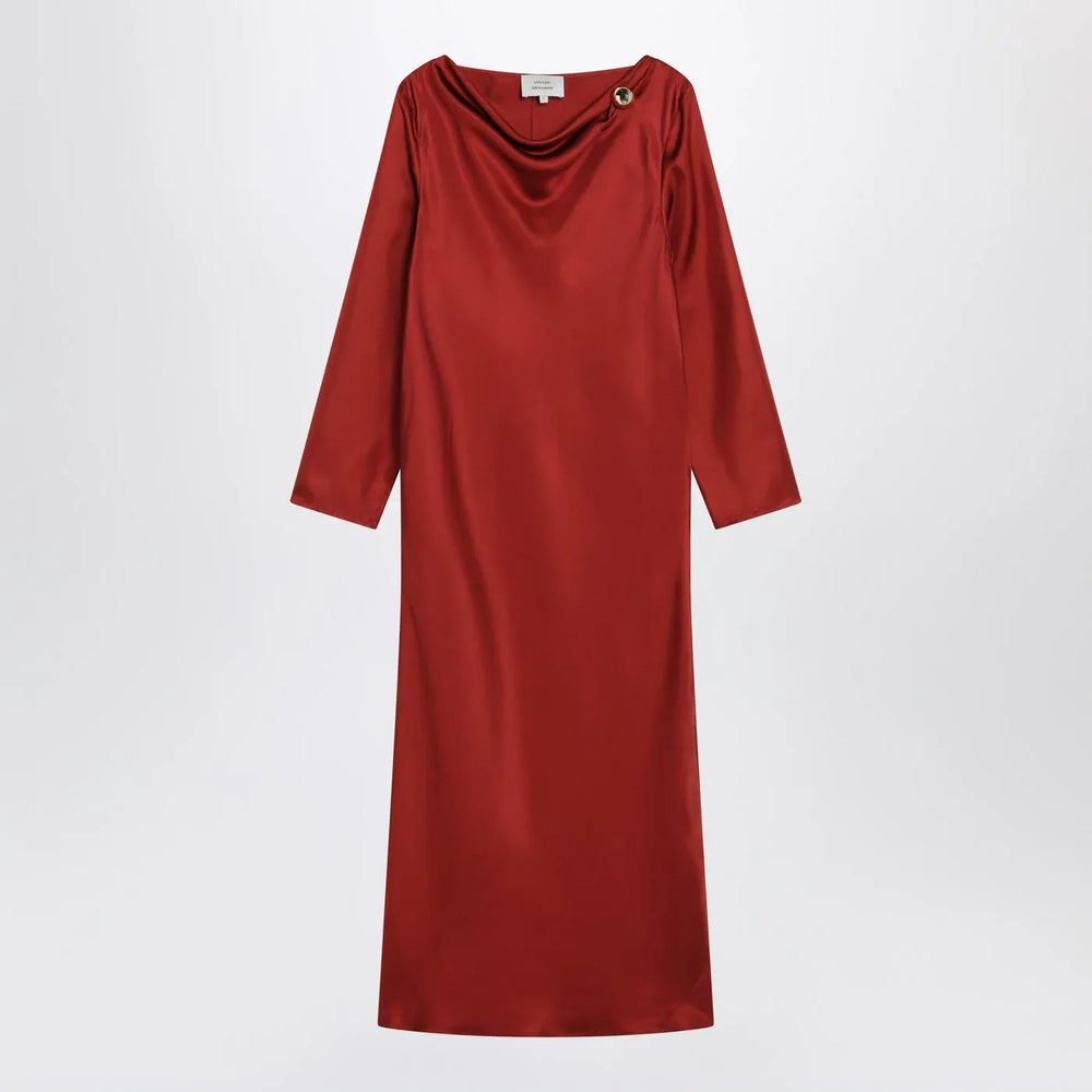 LouLou De Saison - Zoya dress in red silk twill Brand Apparel & Accessories S
