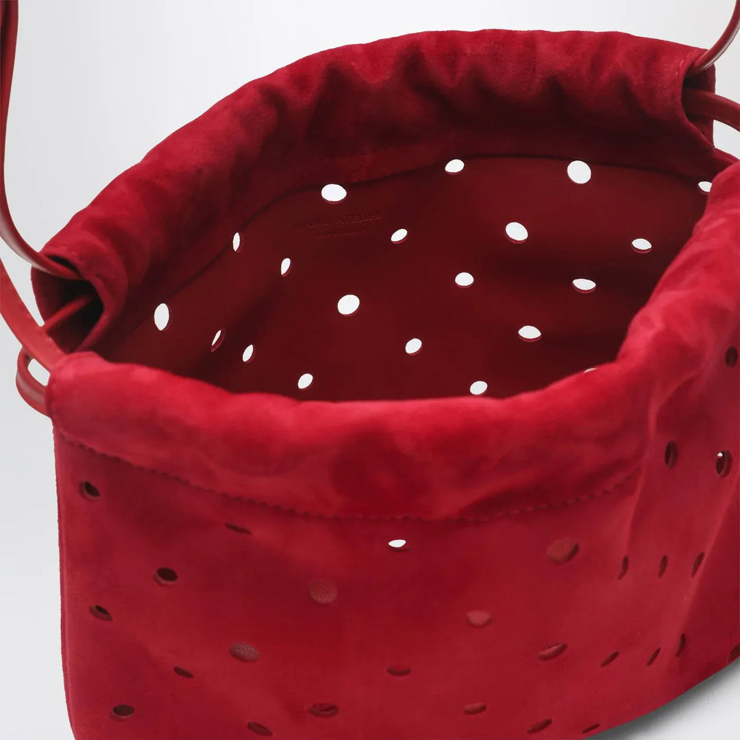 Manu Atelier - Romy perforated red suede pouch Brand Apparel &amp; Accessories TU