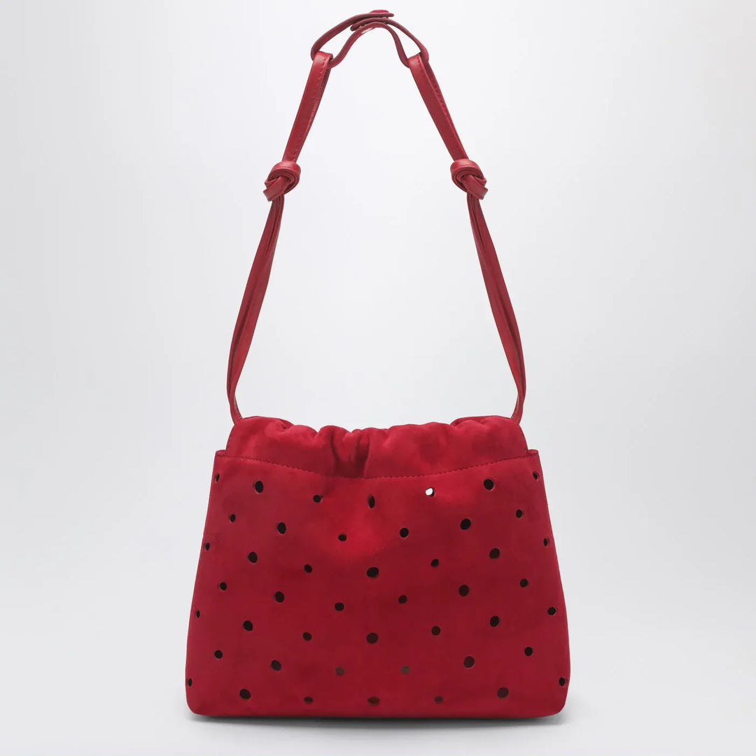 Manu Atelier - Romy perforated red suede pouch Brand Apparel &amp; Accessories TU