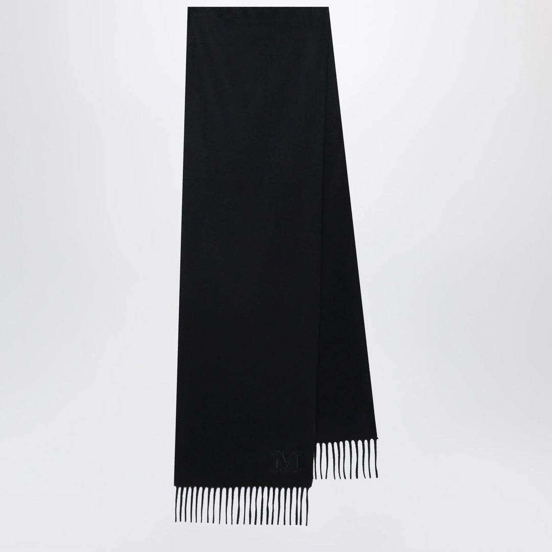 Max Mara - Cashmere stole with Monogram embroidery in black Brand Apparel & Accessories U