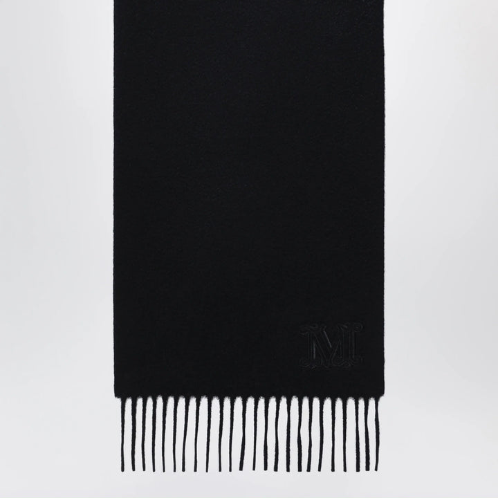 Max Mara - Cashmere stole with Monogram embroidery in black Brand Apparel &amp; Accessories U