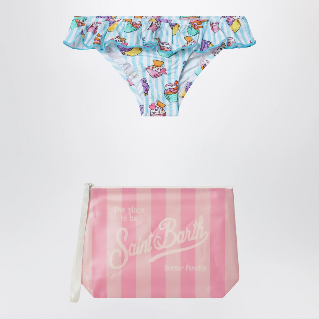 MC2 Saint Barth - Light blue striped swim briefs with pouch Brand Apparel & Accessories 1