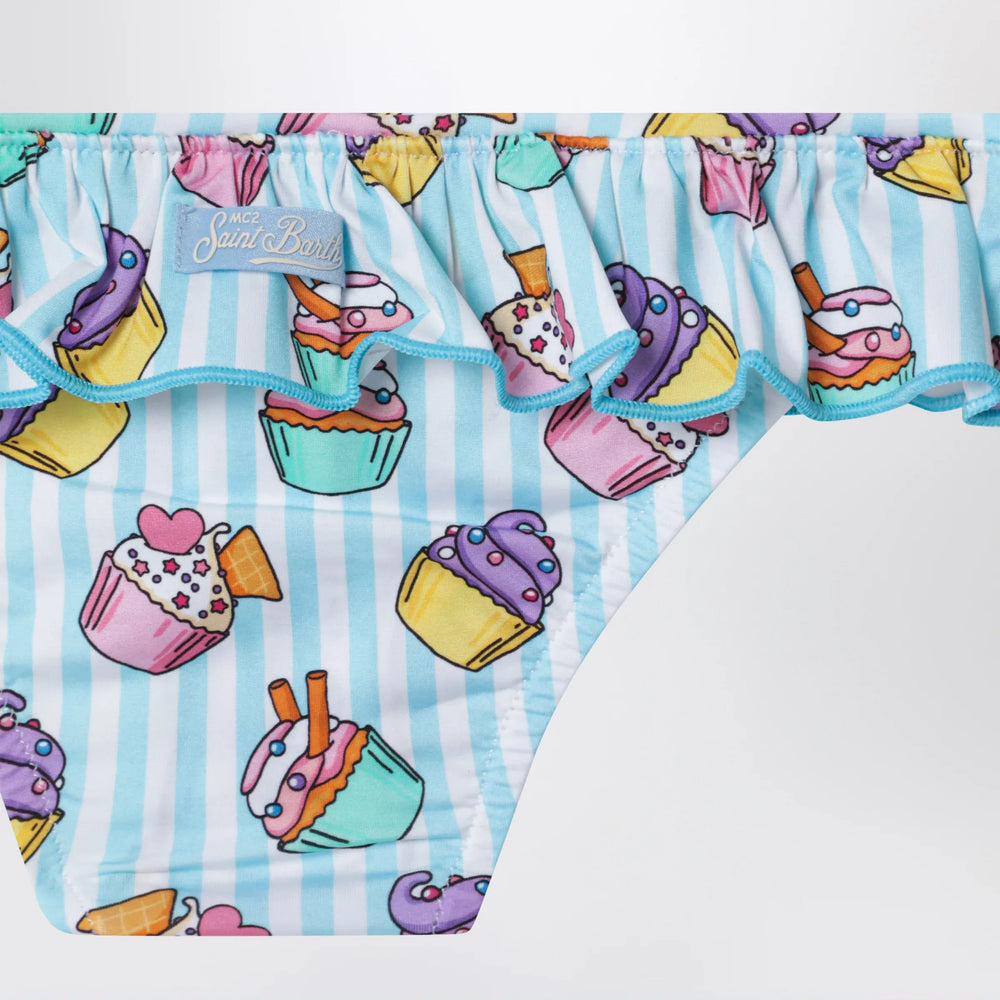 MC2 Saint Barth - Light blue striped swim briefs with pouch Brand Apparel & Accessories