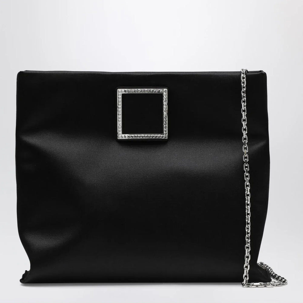 ROGER VIVIER - Trompette Clutch in black satin Brand Apparel & Accessories TU