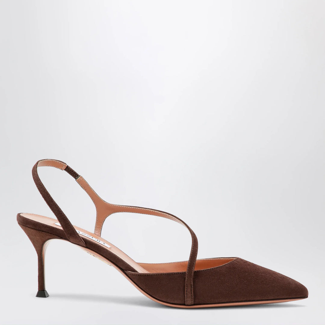 Aquazzura - Espresso Dynasty suede pumps Brand Apparel & Accessories > Shoes