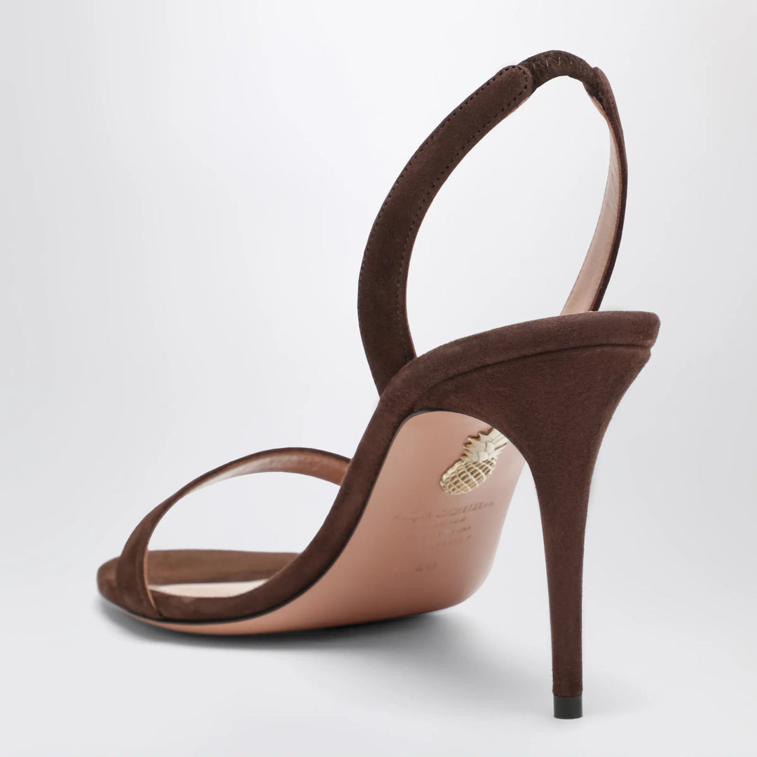 Aquazzura - So Nude mid-heel sandals in Espresso Brand Apparel &amp; Accessories > Shoes