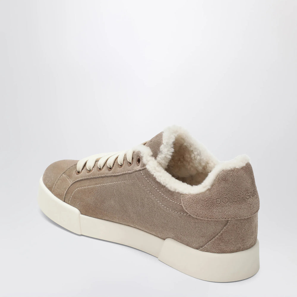 Dolce&Gabbana - Portofino Light sneakers in calf leather and shearling Brand Apparel & Accessories > Shoes