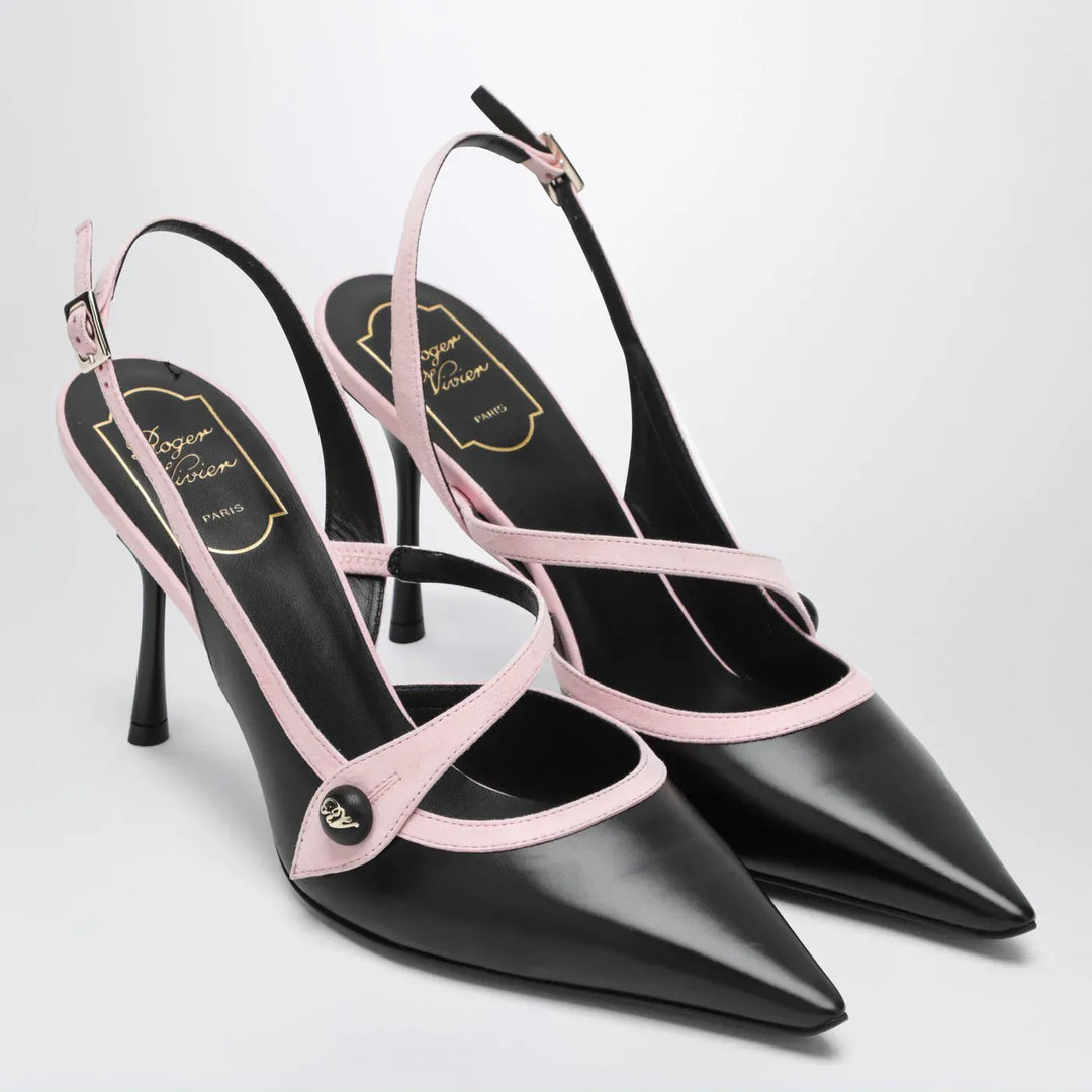 ROGER VIVIER - Black/pink Vivier slingback pumps Brand Apparel &amp; Accessories > Shoes