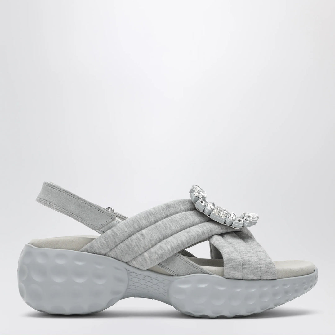 ROGER VIVIER - Viv' Run slingback sandals grey with crystals Brand Apparel & Accessories > Shoes 36 IT