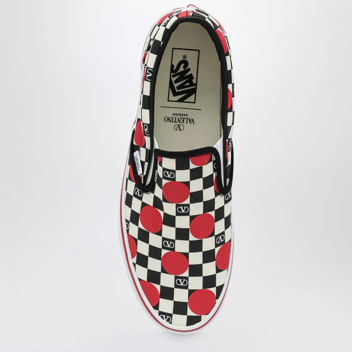 Valentino Garavani X Vans - Slip-On Sneakers black/red with VLogo Checkerboard print and polka-dot detail Brand Apparel &amp; Accessories > Shoes