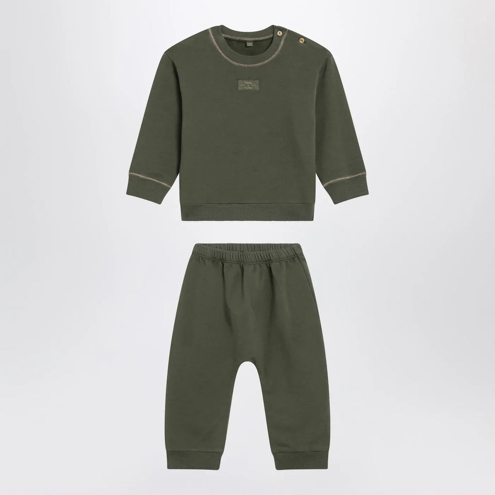 Teddy & Minou - Moss green two-piece cotton suit Brand Apparel & Accessories 36M