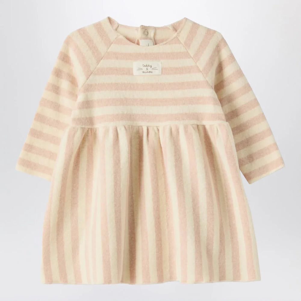 Teddy & Minou - Pink striped cotton-blend dress Brand Apparel & Accessories 12/18M