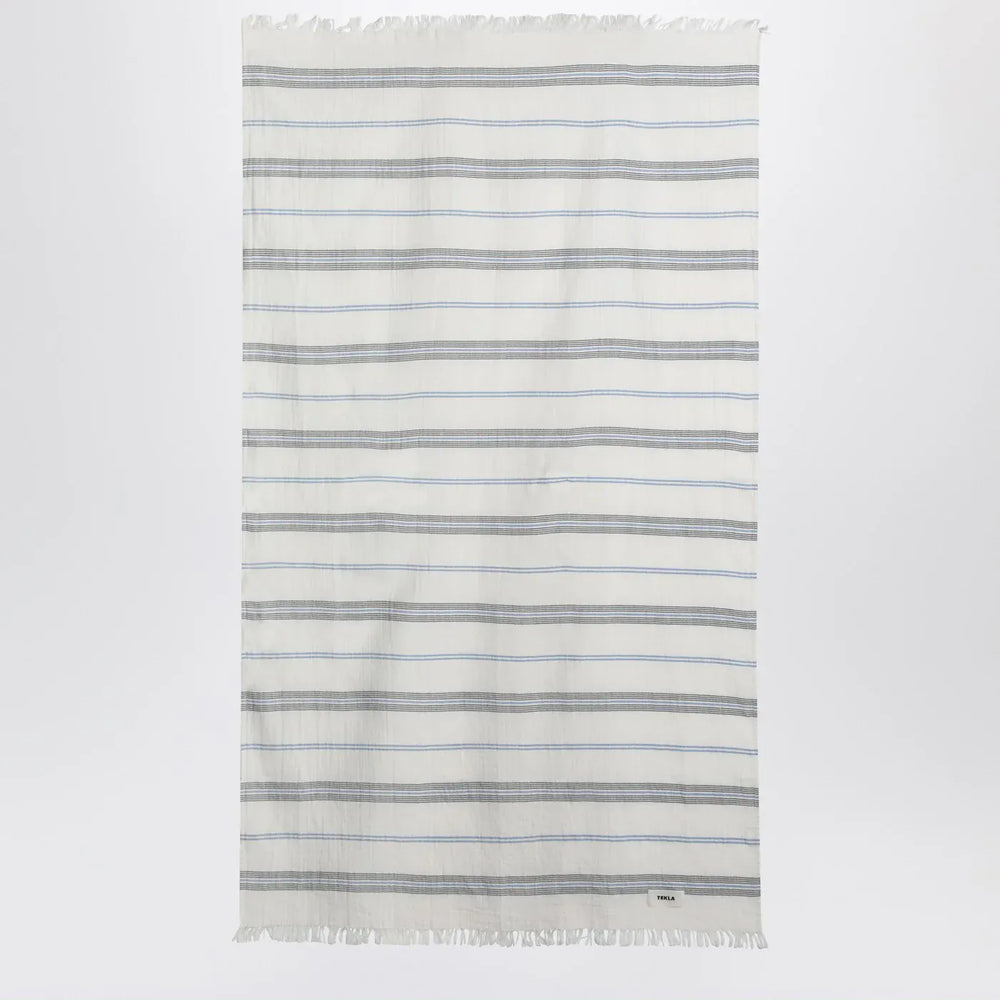 Tekla - White beach towel with striped pattern Brand Apparel & Accessories TU