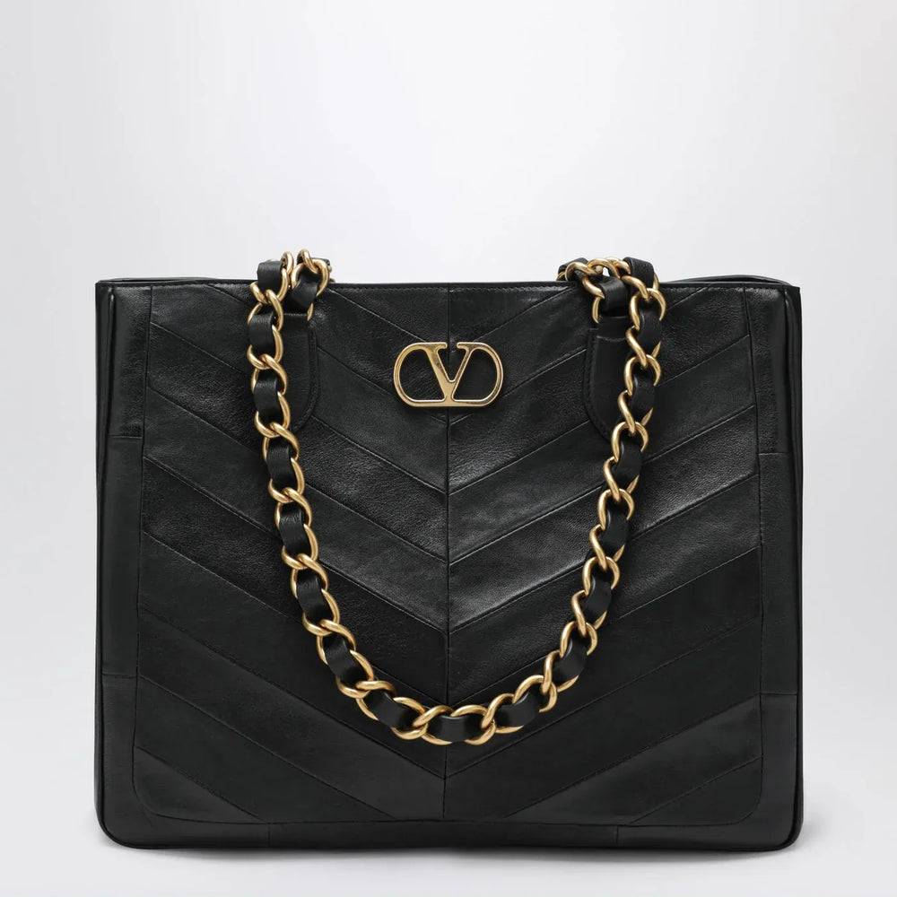 Valentino Garavani - Black Laseine Shopping Bag Brand Apparel & Accessories TU