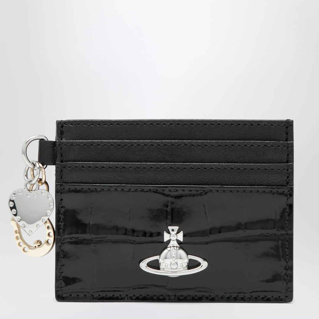 Vivienne Westwood - Croc-embossed leather card holder with charms, black Brand Apparel & Accessories U