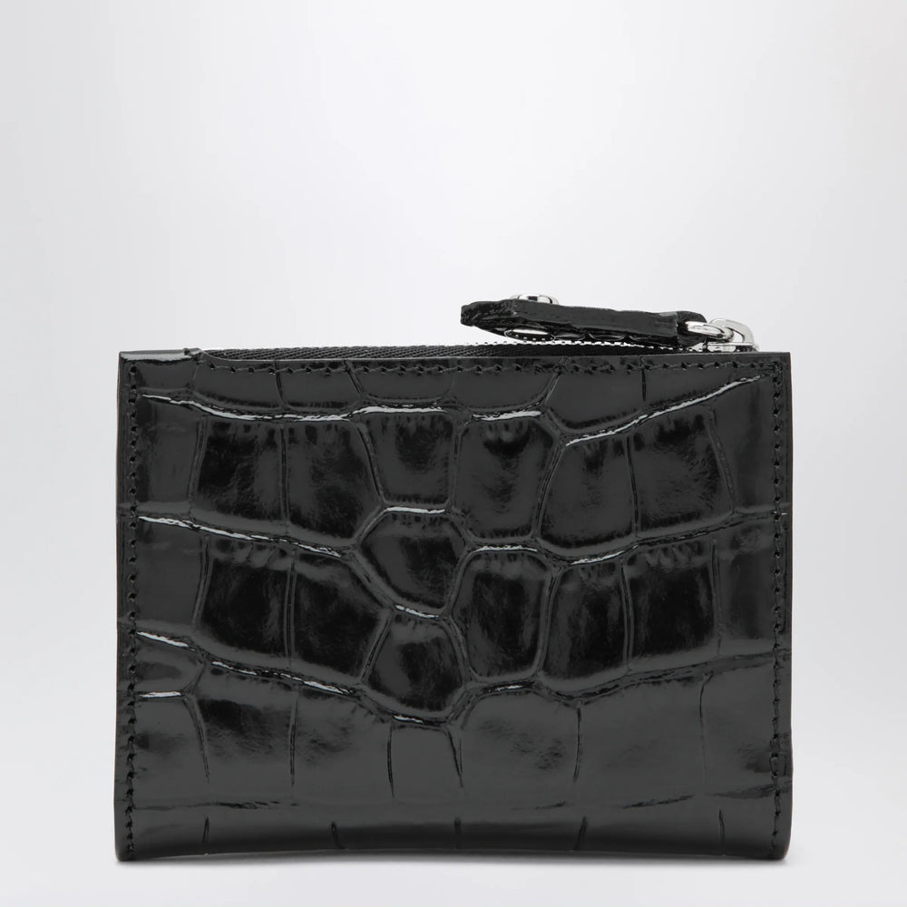 Vivienne Westwood - Slim Flap crocodile-embossed leather card holder, black Brand Apparel & Accessories U