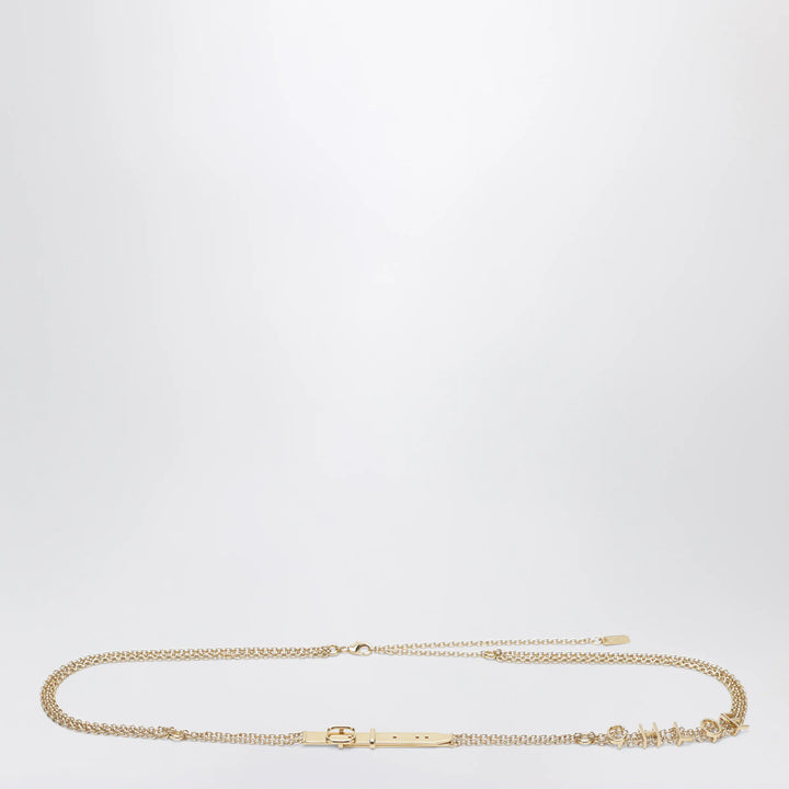 Chloé - Gold-tone belt with logo lettering Brand Belts U