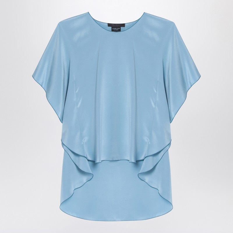 Shirts &amp; Tops Max Mara Pianoforte - Light blue flowy silk blouse - 40 IT Brand
