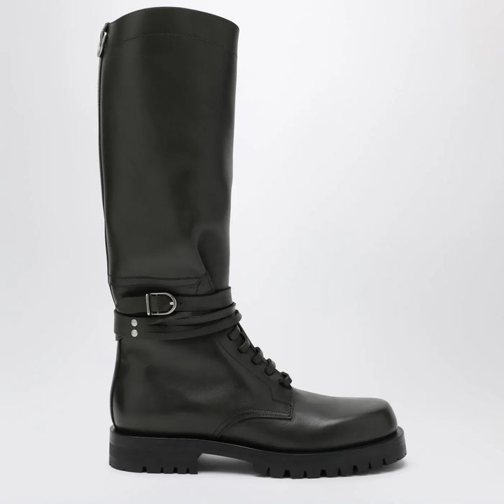 Durazzi Milano - Dark green high combat boots Brand Boots 38 IT