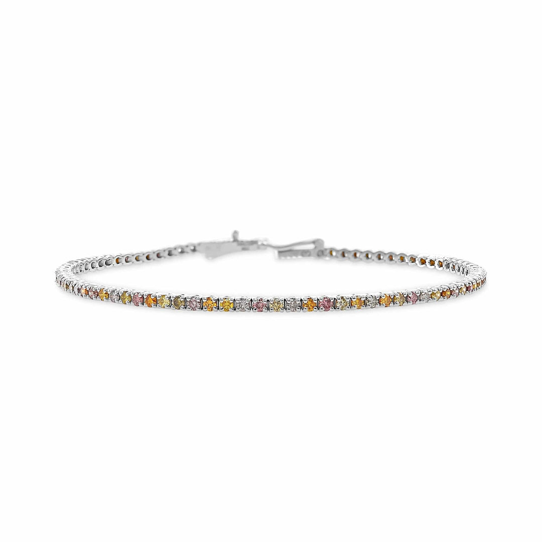 2.39Ct Multi Color Round Diamond Tennis Bacelet Brand Bracelet