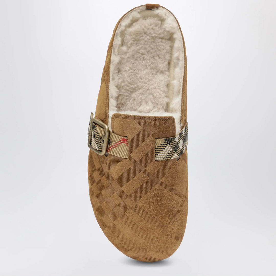 Burberry - Urchin clog in shearling Check jute Brand