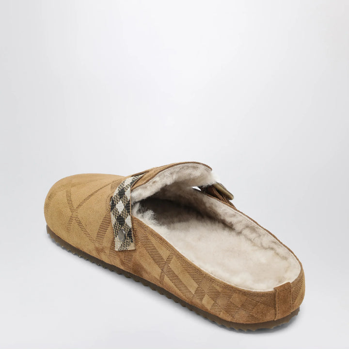 Burberry - Urchin clog in shearling Check jute Brand