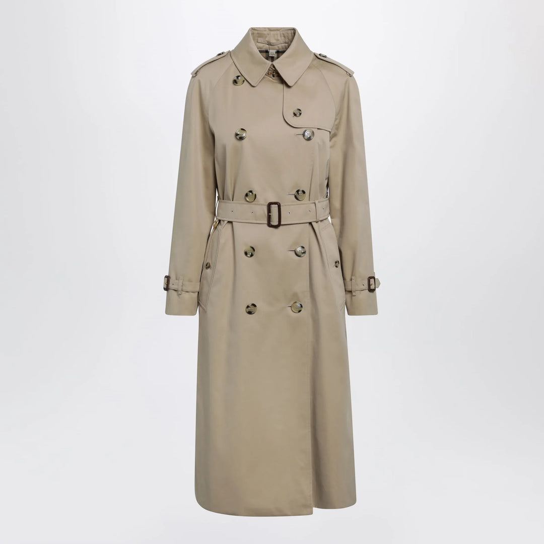 Burberry - Waterloo long cotton gabardine trench coat in honey Brand 6 UK