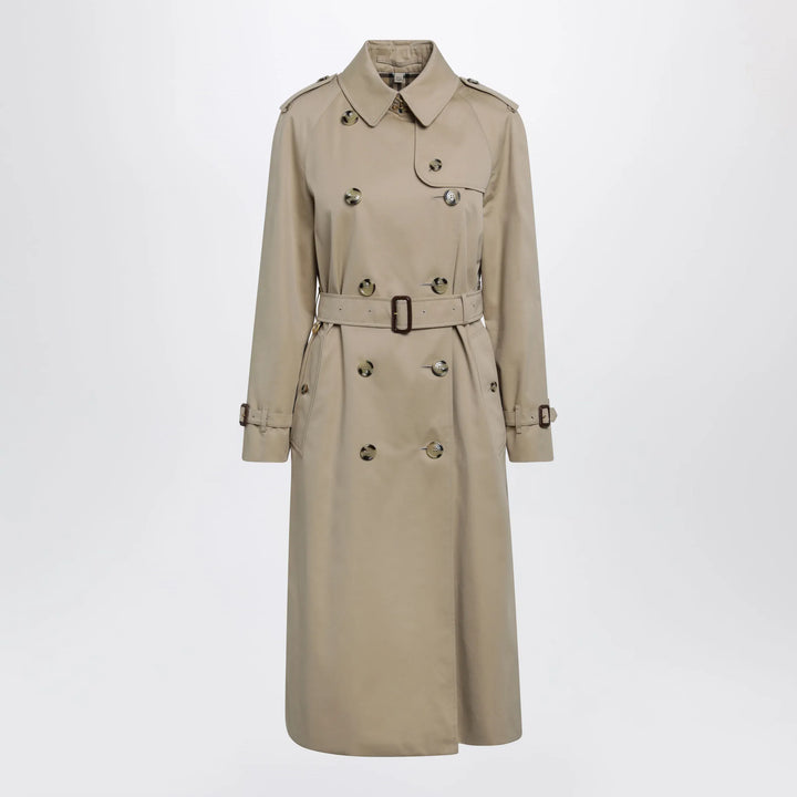 Burberry - Waterloo long cotton gabardine trench coat in honey Brand 6 UK