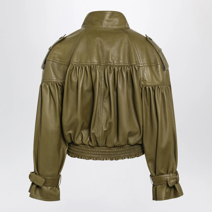 Chloé - Eucalyptus cropped jacket with leather belt Brand