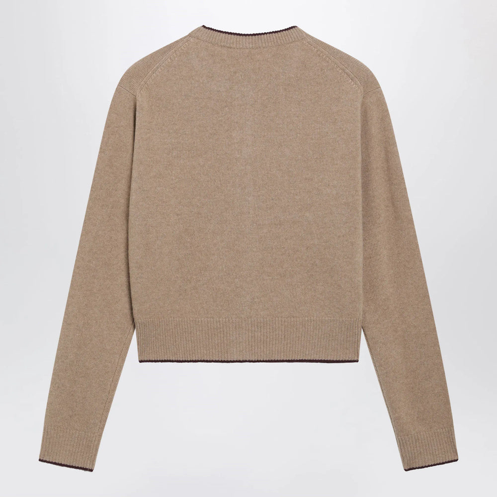 Chloé - Light Brown Wool and Cashmere Logo Cardigan Brand