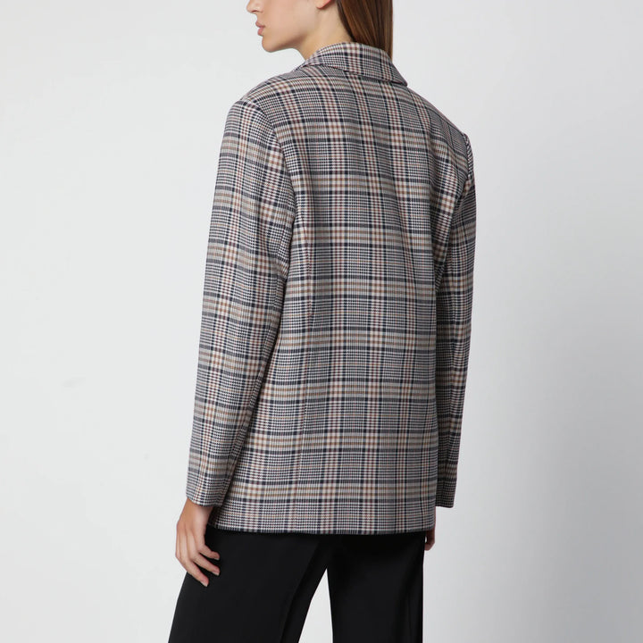 ANINE BING - Single-breasted check blazer Brand Coats &amp; Jackets