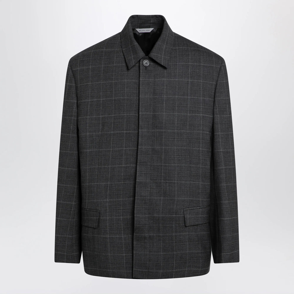 Balenciaga - Grey check wool jacket Brand Coats & Jackets 46 IT