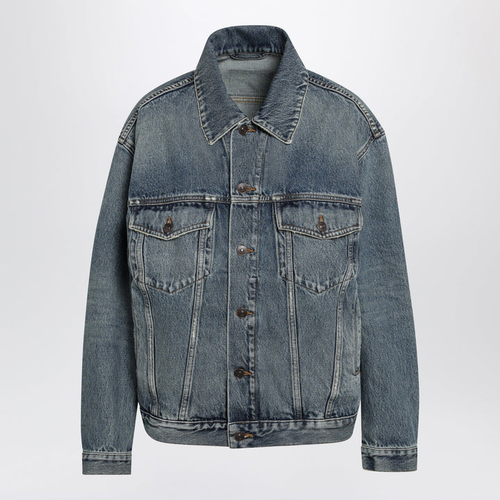 Coats &amp; Jackets Balenciaga - Kick cotton denim jacket in dirty vintage blue Brand