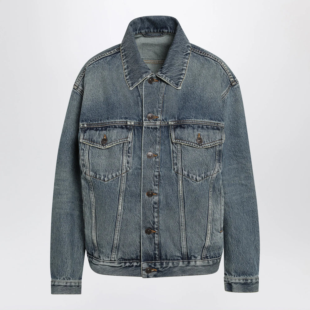 Balenciaga - Kick cotton denim jacket in dirty vintage blue Brand Coats & Jackets 34  FR
