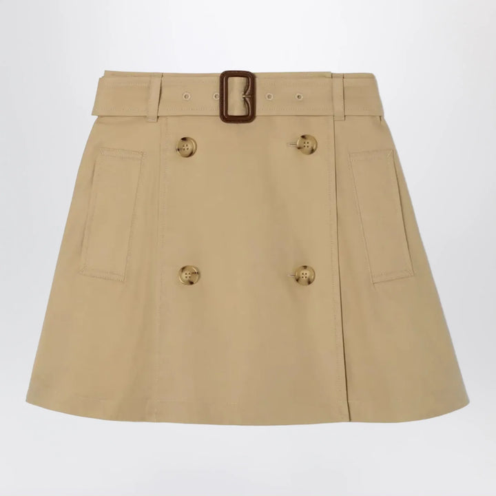 Burberry - Cotton twill trench skirt in sand beige Brand Coats &amp; Jackets 4Y
