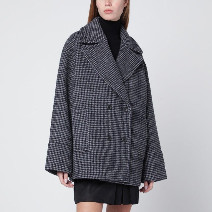 Coats &amp; Jackets M Calvin Klein - Grey double-breasted houndstooth coat Brand