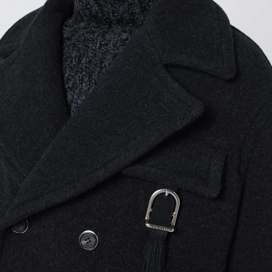 Durazzi Milano - Dark grey mélange wool coat Brand Coats &amp; Jackets 44  IT