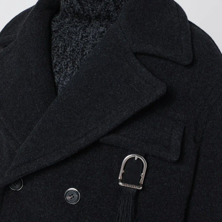 Durazzi Milano - Dark grey mélange wool coat Brand Coats &amp; Jackets 44  IT