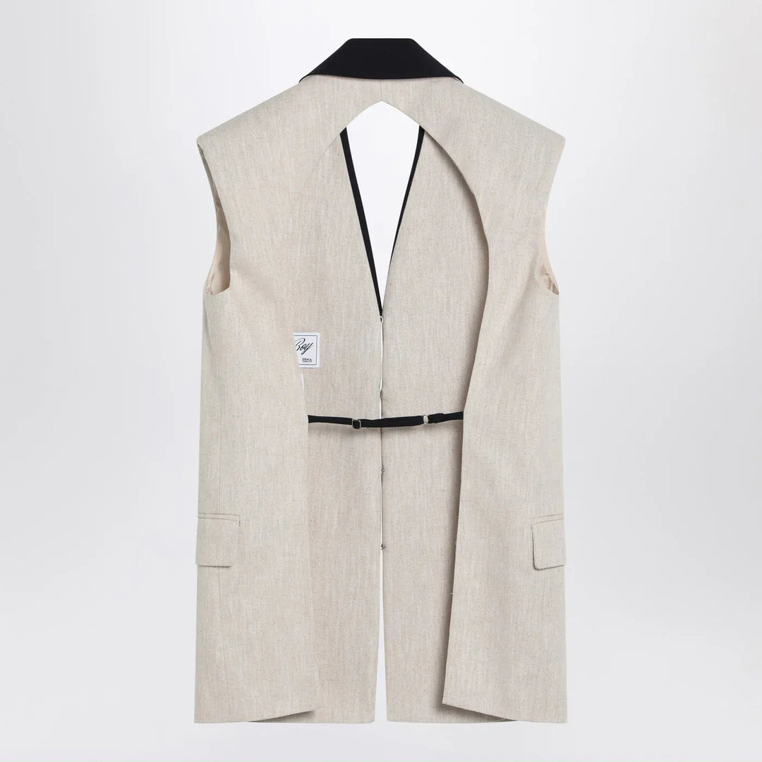 Erika Cavallini - Linen waistcoat with open back Brand Coats &amp; Jackets
