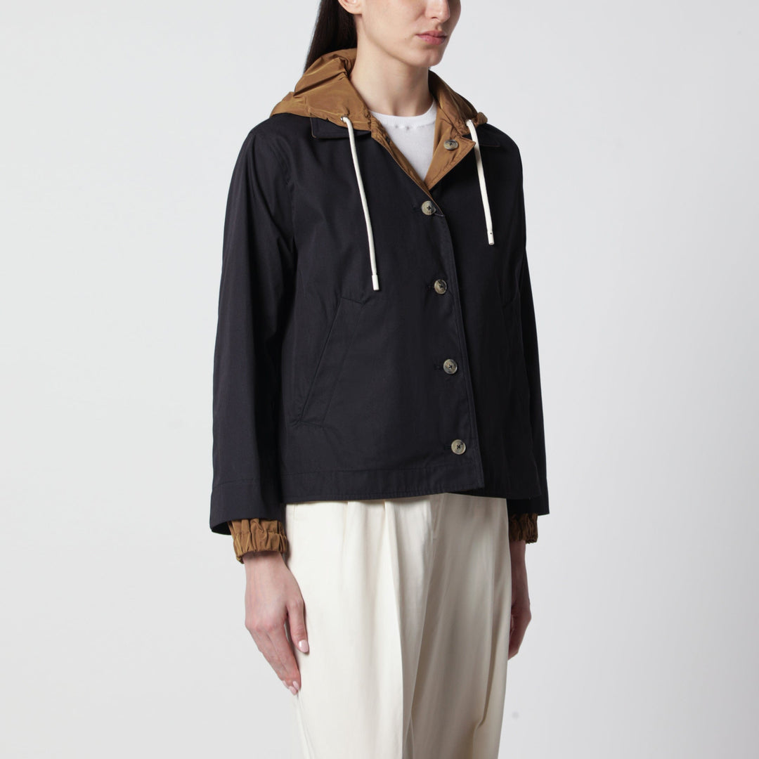 Coats & Jackets HERNO - Reversible Jacket Blue/Caramel in Cotton Gabardine Brand