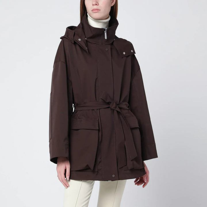 HERNO - Short Laminar coffee-colored parka Brand Coats &amp; Jackets M