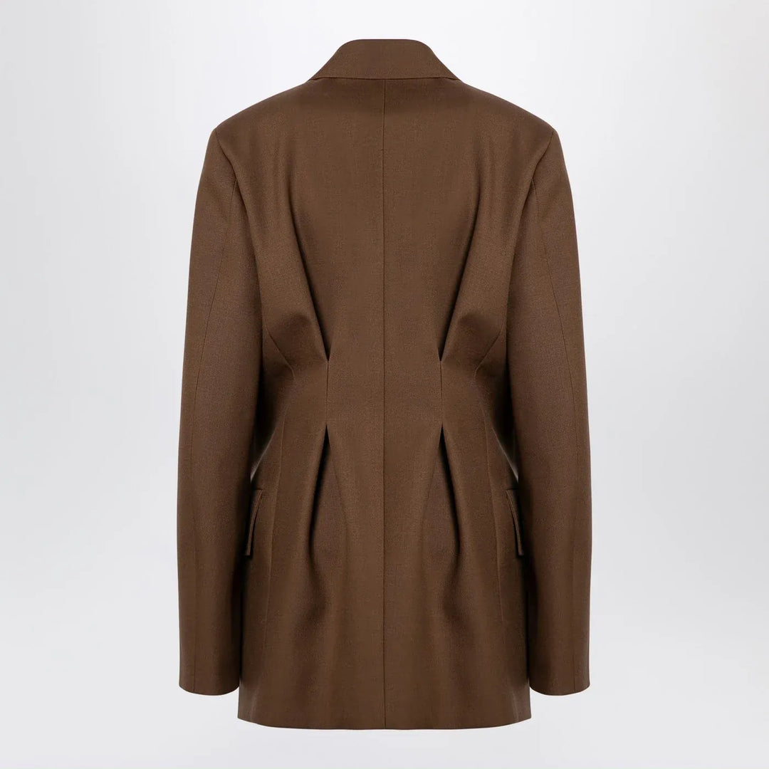 Jil Sander - Brown wool double-breasted jacket Brand Coats &amp; Jackets 38  FR