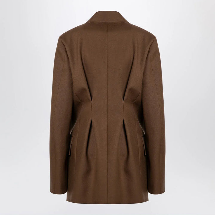 Jil Sander - Brown wool double-breasted jacket Brand Coats &amp; Jackets 38  FR