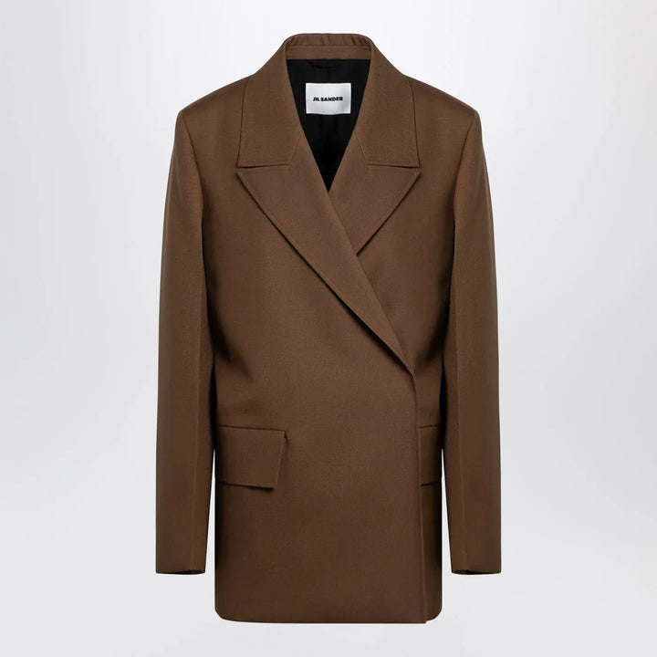 Jil Sander - Brown wool double-breasted jacket Brand Coats &amp; Jackets 38  FR