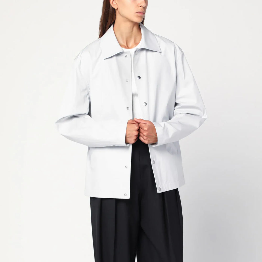 Jil Sander - Light grey cotton taffeta jacket with logo Brand Coats & Jackets M