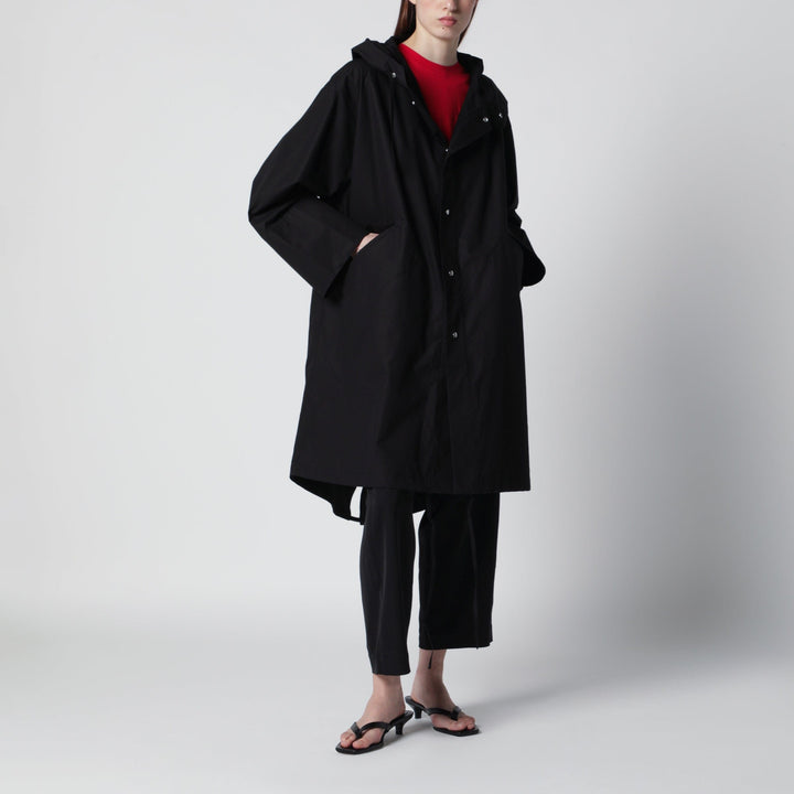 Coats &amp; Jackets Jil Sander - Mid-length hooded parka in waterproof cotton, black Brand